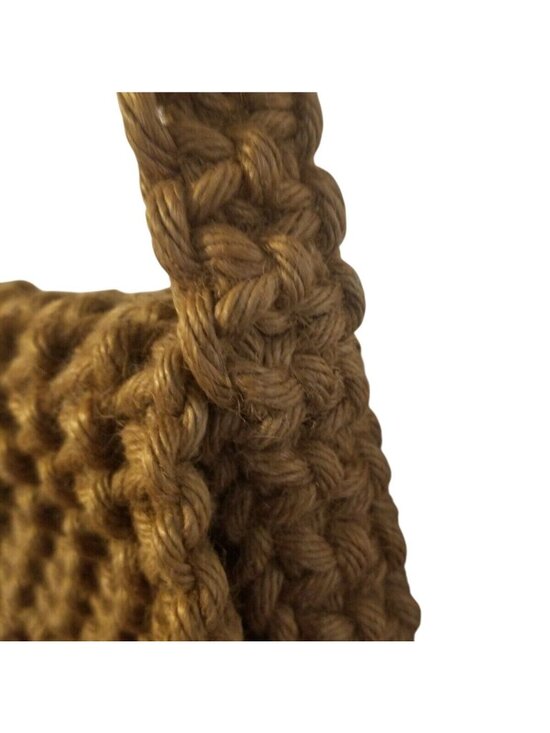 Handmade Macrame Purse Shoulder Bag Fold Over Flap Ceramic Tile Boho Hippie - Picture 8 of 8